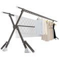 thumbnail image 1 of 52-91 Inches Clothing Rack, Clothes Drying Rack Foldable, Length Adjustable, Laundry Clothes Drying Rack, Heavy Duty, Indoor Outdoor, with 42 Windproof Hooks, Easy Installed, 1 of 5