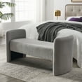 52" Accen Upholstered Ottoman, Modern End of Bed Bench with Wooden