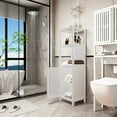 thumbnail image 1 of 52" Bathroom Storage Cabinet, Freestanding Linen Tower with 2 Open Shelves and 1 Cabinet, Floor Storage Cabinet for Bathrooms, Laundry Rooms, Bedrooms, White, 1 of 9