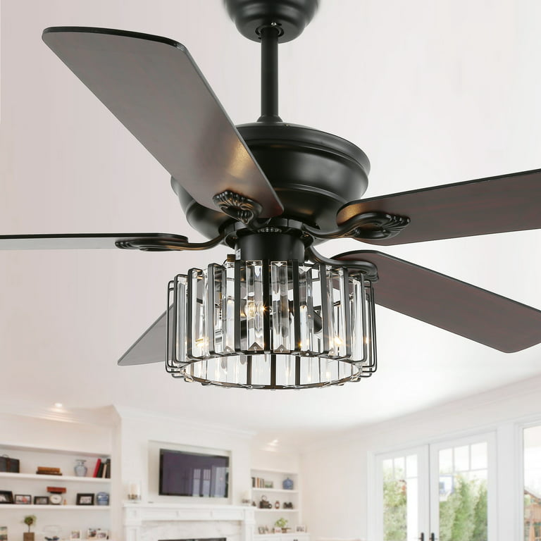 52 Black Ceiling Fan With Light Kit