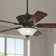 thumbnail image 1 of 52" Casa Vieja Contessa Industrial Rustic Indoor Ceiling Fan LED Light Bronze Copper Cherry Alabaster Glass Living Kitchen Room, 1 of 8