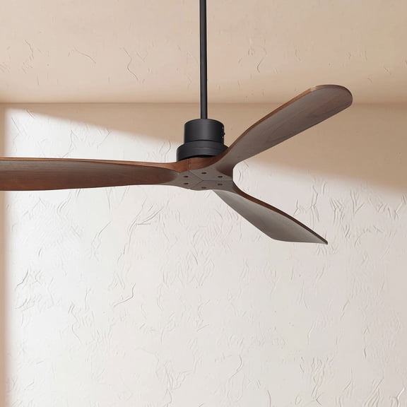 52" Casa Vieja Delta-Wing DC Industrial Indoor Outdoor Ceiling Fan with Remote Control Matte Black Dark Walnut Damp Rated for Patio Exterior House Home