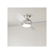 52 Casa Vieja Elite Modern Hugger Indoor Ceiling Fan with Dimmable LED Light Remote Control Brushed Nickel Opal Glass for Living Room Kitchen House