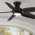 thumbnail image 1 of 52" Casa Vieja Modern Industrial Hugger Indoor Outdoor Ceiling Fan with LED Light Remote Control Matte Black Damp Rated for Patio Exterior House Home, 1 of 7