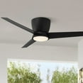 thumbnail image 1 of 52" Casa Vieja Modern Outdoor Hugger Ceiling Fan with Dimmable LED Light Remote Control Black Opal Glass Damp Rated for Patio Exterior, 1 of 8