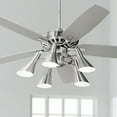 thumbnail image 1 of 52" Casa Vieja Retro Indoor Ceiling Fan with Light Kit LED Dimmable Remote Brushed Nickel Silver 5-Light for Living Room Kitchen Bedroom, 1 of 7