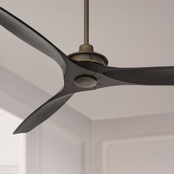 52" Casa Vieja Rustic Farmhouse 3 Blade Indoor Ceiling Fan with Remote Control Oil Rubbed Bronze Matte Black Wood for Living Kitchen Bedroom Family