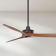 thumbnail image 1 of 52" Casa Vieja Rustic Farmhouse 3 Blade Indoor Ceiling Fan with Remote Matte Black Walnut Solid Wood for Living Kitchen Bedroom Dining Room Office, 1 of 9