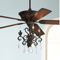 thumbnail image 1 of 52" Casa Vieja Vintage Indoor Ceiling Fan with Light LED Chandelier Dark Bronze Copper Shaded Cherry Blades for Living Room Kitchen, 1 of 4