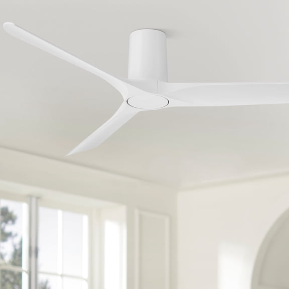52" Casa Vieja Zebec White Hugger Ceiling Fan with Remote Control
