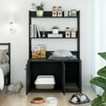 thumbnail image 1 of 52" Cat Litter Box Enclosure with Storage Shelves & Double Doors, Modern Hidden Wooden Cat Washroom Cabinet – Scratch Pad, Indoor Entryway or Living Room Organizer, 1 of 6