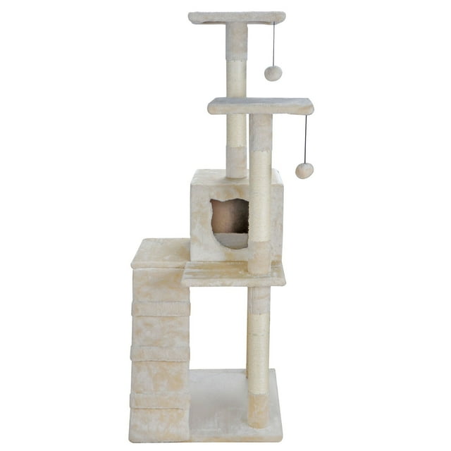 52" Cat Tree MultiLevel Kitten Tower Pet Condo Furniture House Sisal