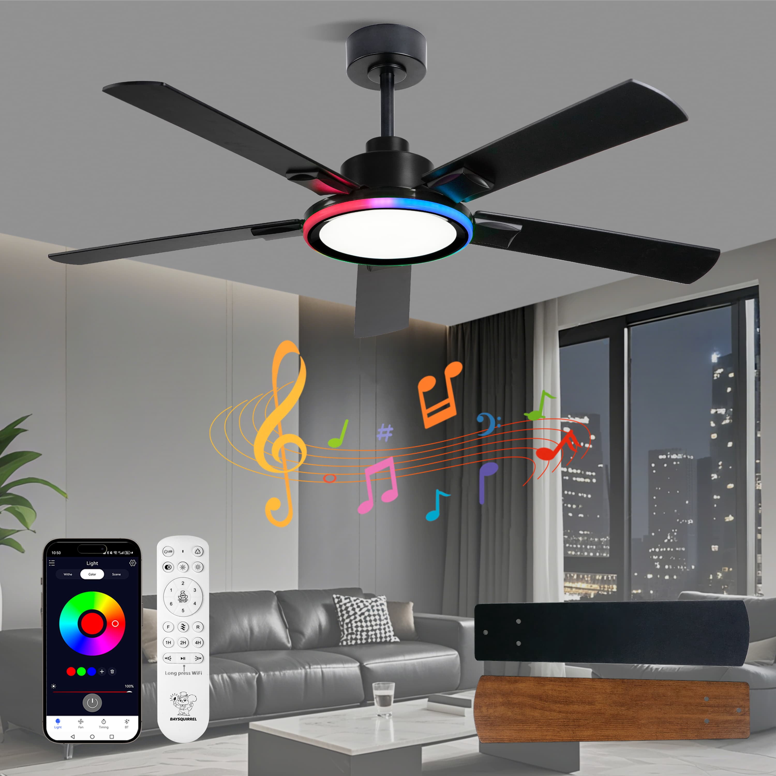 Ceiling Fan With Bluetooth Speaker