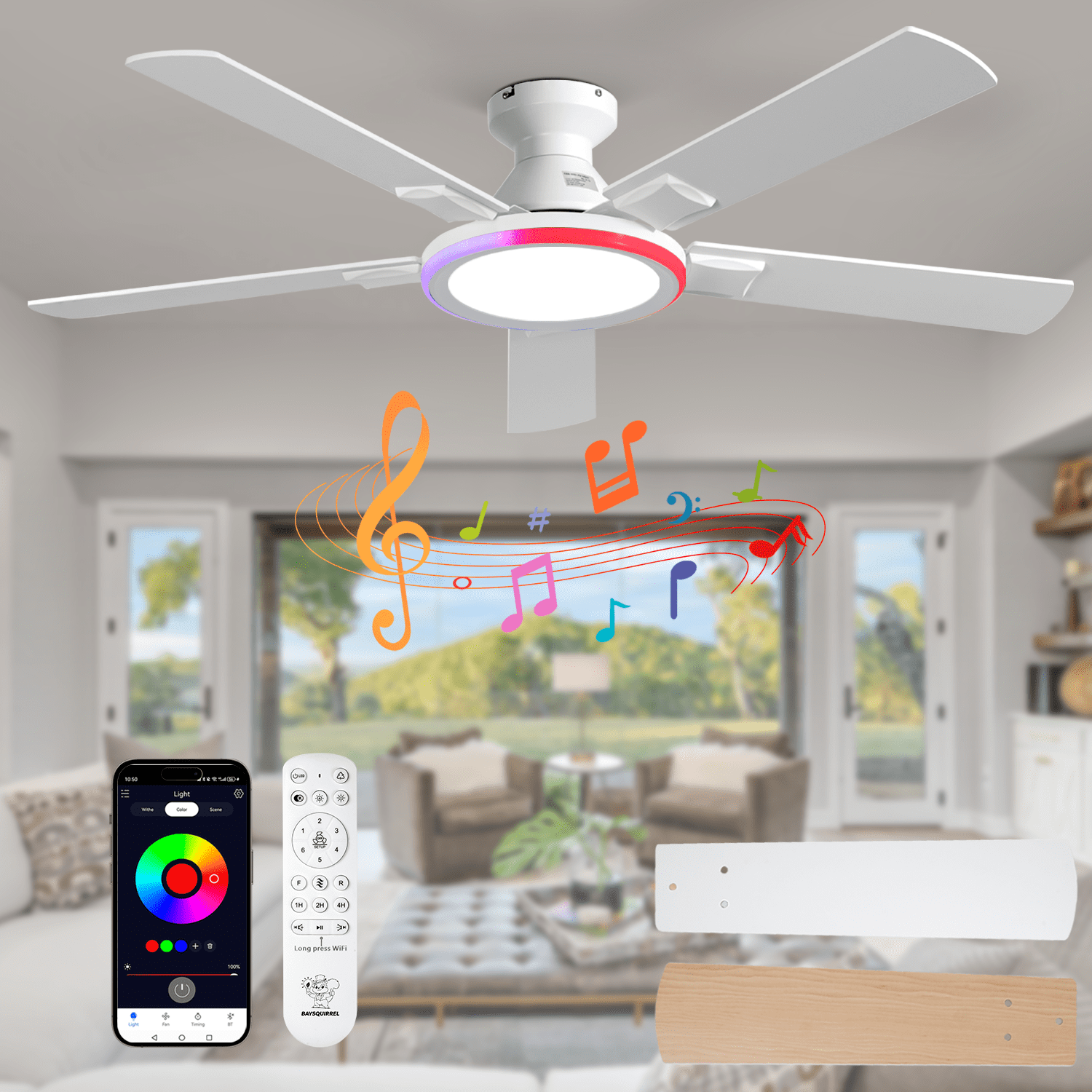 Ceiling Fan With Bluetooth Speaker