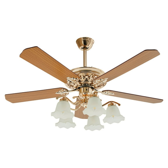 52" Ceiling Fan W/ LED Light Remote Control Chandelier 5 Blades Fan Home Lamp