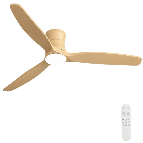 52" Ceiling Fan with Light, DC Reversible Motor, Quiet Operation, 1/4/8H Timer, Light with Memory Function