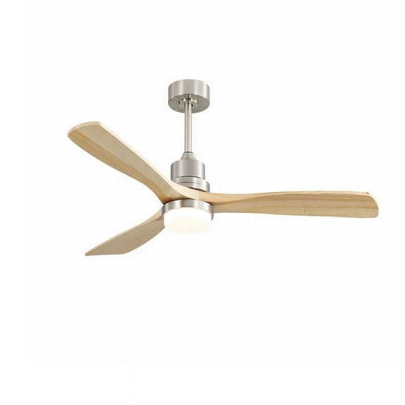 52"Ceiling Fan with Light and Remote Dimmable Led Light 6 Speed Remote 3 Wood Blade Reversible DC Motor For Bedroom