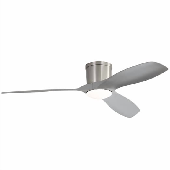 52" Ceiling Fan with Light and Remote, Flush Mount Ceiling Fan with Dimmable LED Light 3 ABS Fan Blades Reversible DC Motor For Living Room