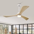 thumbnail image 1 of 52" Ceiling Fans with Lights, Remote Control Reversible Ceiling Fan, Quiet DC Motor 3 Blade Wood Ceiling Fans 6 Speed Levels, for Patio Living Room, Bedroom, Office, Indoor, White +Natural, 1 of 9