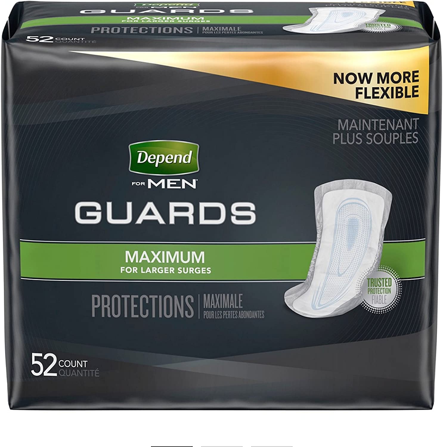 52 Count (1 Package) Depend Incontinence Guards / Shields for Men