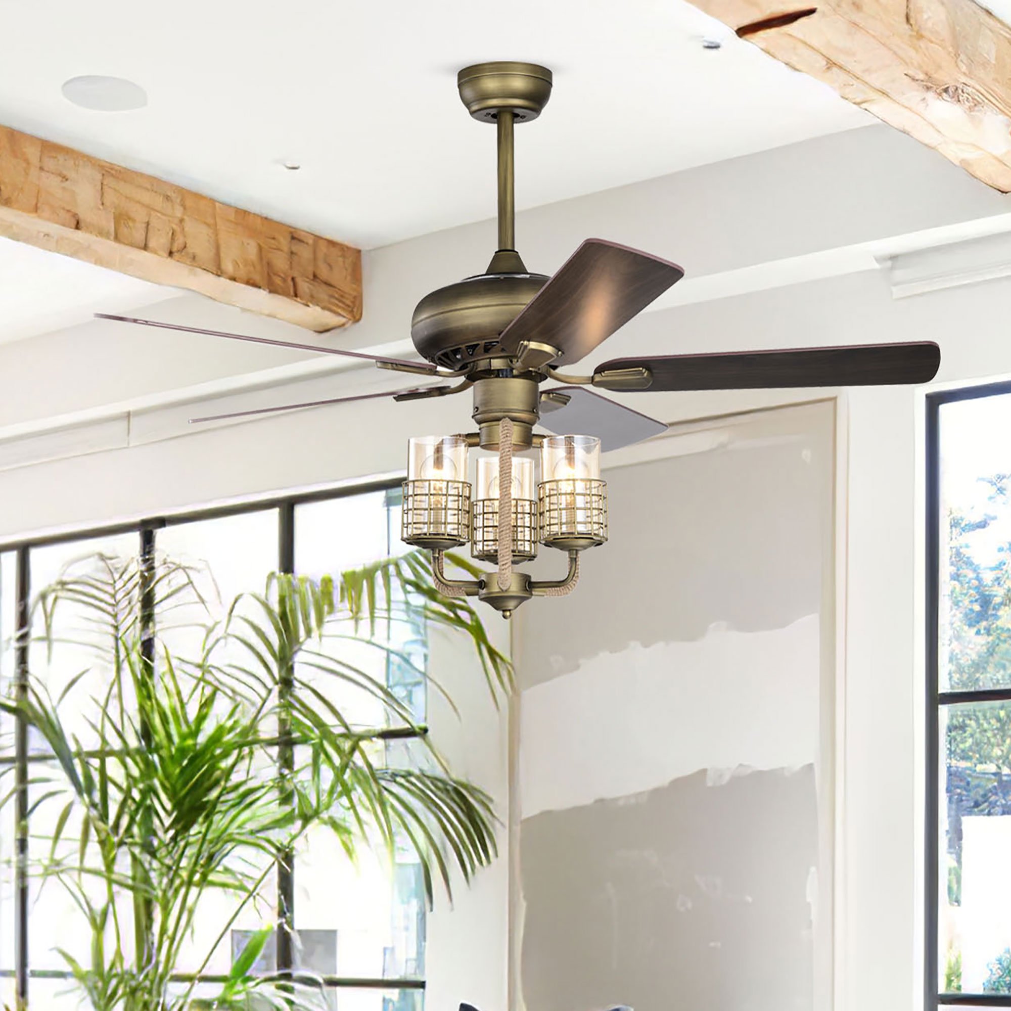 52 Crystal Ceiling Fan with Remote Control, Indoor Ceiling Fan with Led  Light, Reversible Motor and Blades, Ultra-Quiet Ceiling Fan for Bedroom,  Living Room, Kitchen, JA3834 - Walmart.com
