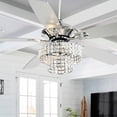 thumbnail image 1 of Parrot Uncle 52" Modern Crystal Ceiling Fan with Light and Remote, Chrome Chandelier Fan, 1 of 16