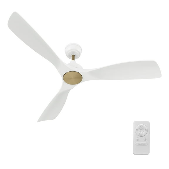 52" DC Motor Smart Ceiling Fan with Remote No Light for Bedroom Living Room White and Gold