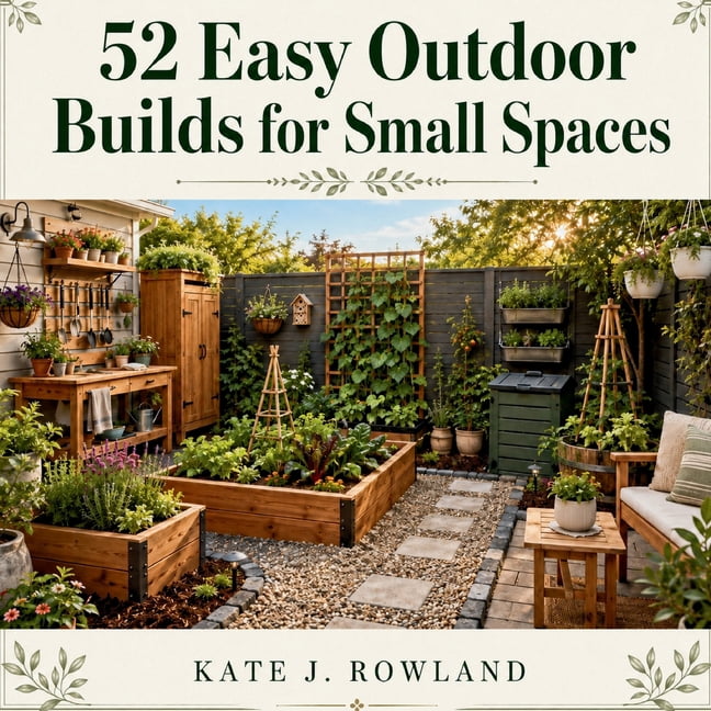 52 Easy Outdoor Builds For Small Spaces: Beginner friendly plans for raised beds, planters, trellises, compost bins, pla, (Paperback)