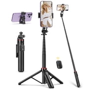 SelfieShow Selfie Stick, 52" Extendable Phone Tripod with Detachable Wireless Remote & Phone Stand, Compatible with iPhone android, Camera, Black