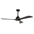thumbnail image 1 of 52" Flush Mount Ceiling Fan with Lights & Remote Control, Solid Wood Blades, Quiet DC Motor, 6 Speed, Reversible, for Indoor Patio, Living Room, Bedroom & Office, 1 of 8
