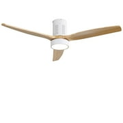 52Flush Mount Ceiling Fan with Light and Remote Modern Ceiling Fan 6-Speed Reversible DC Motor Bedroom Ceiling Fan