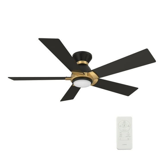 52" Flush Mount Smart Ceiling Fan with Dim LED Light and Remote Works with Google Alexa Siri