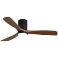 thumbnail image 1 of 52" Low Profile Ceiling Fan with Remote,Wood Blades,Integrated LED,3 Light options,Gold with Black - Medium SIze/52 Inch Black with Walnut Blades, 1 of 5