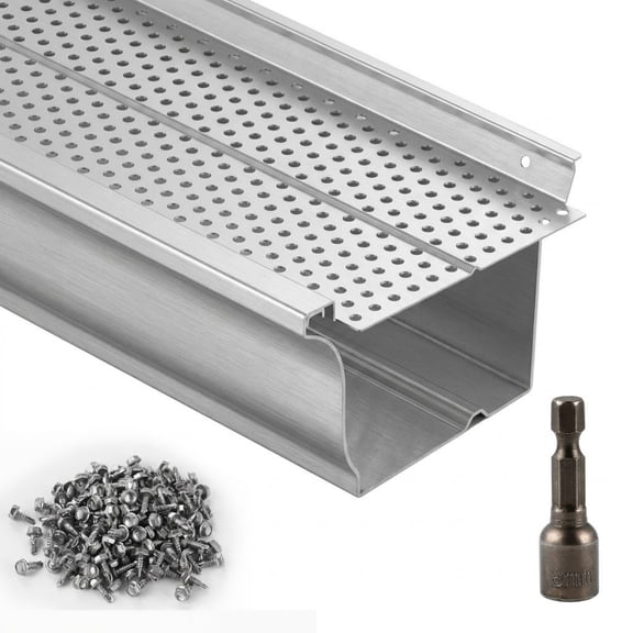 52 Ft Aluminum Gutter Guards (13 Pack), 5-Inch Wide DIY Leaf Filter and Gutter Cover for Any Roof Type