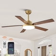 thumbnail image 1 of 52" Modern Gold DC Motor Smart Ceiling Fan with Integrated LED Light and Remote,App Control, 1 of 17