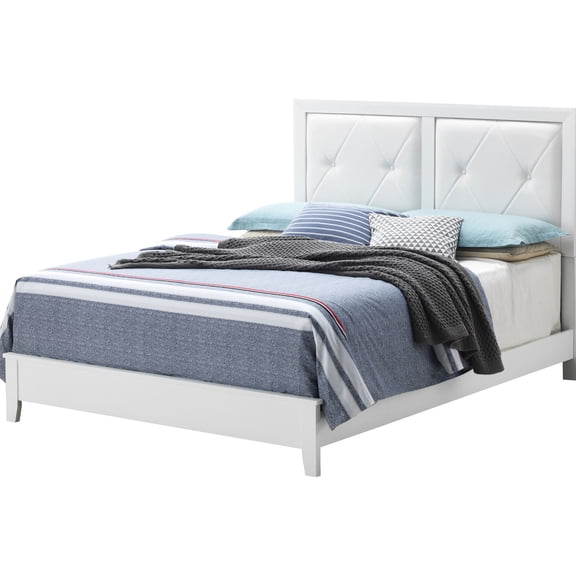52"H x 64"W x 85"D White Bed for Bedroom / Enhances Decor