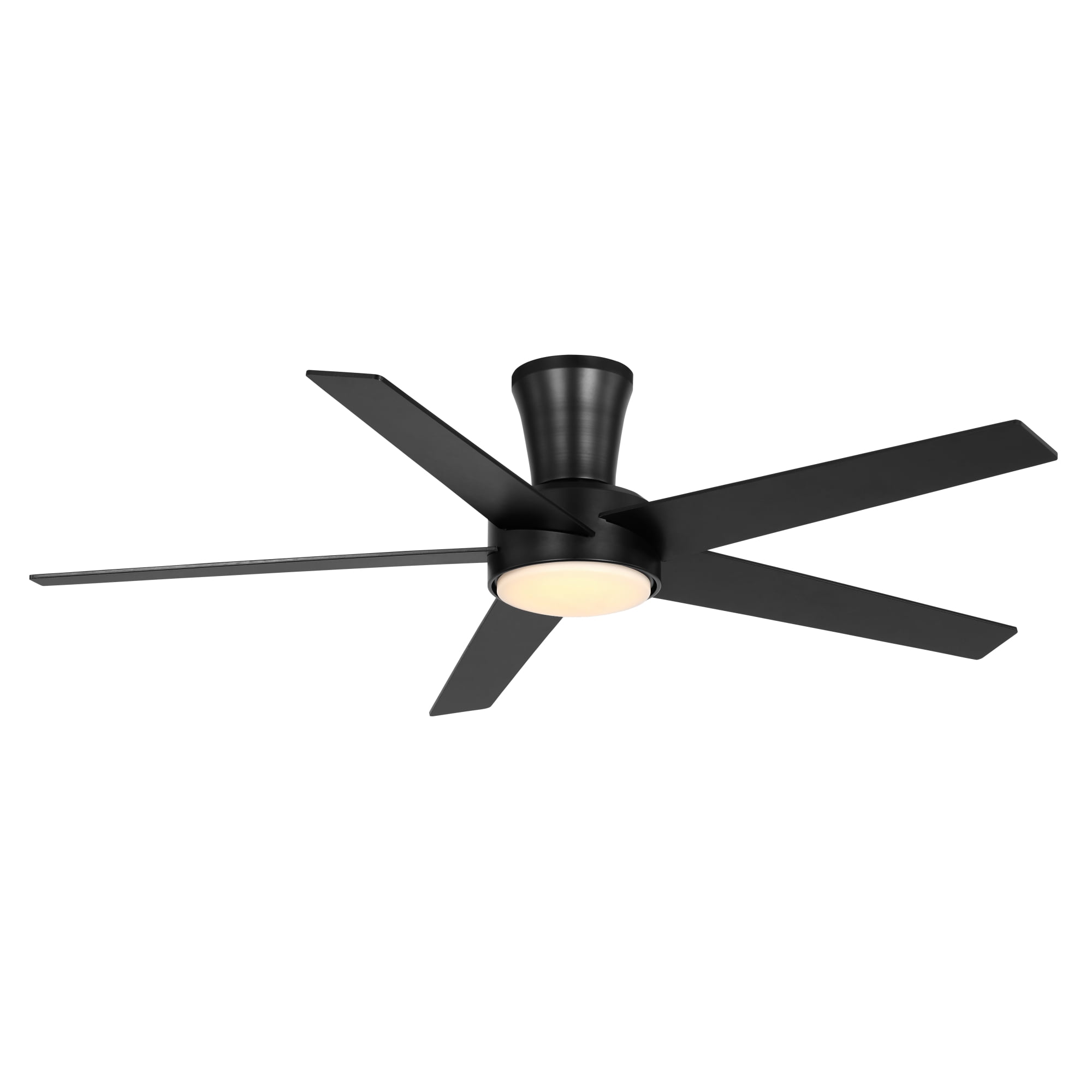 Mainstays 52-Inch Black Low-Profile DC Ceiling Fan with Integrated LED Light, Remote Control, 6 Speeds, and Fast-Install Blade System