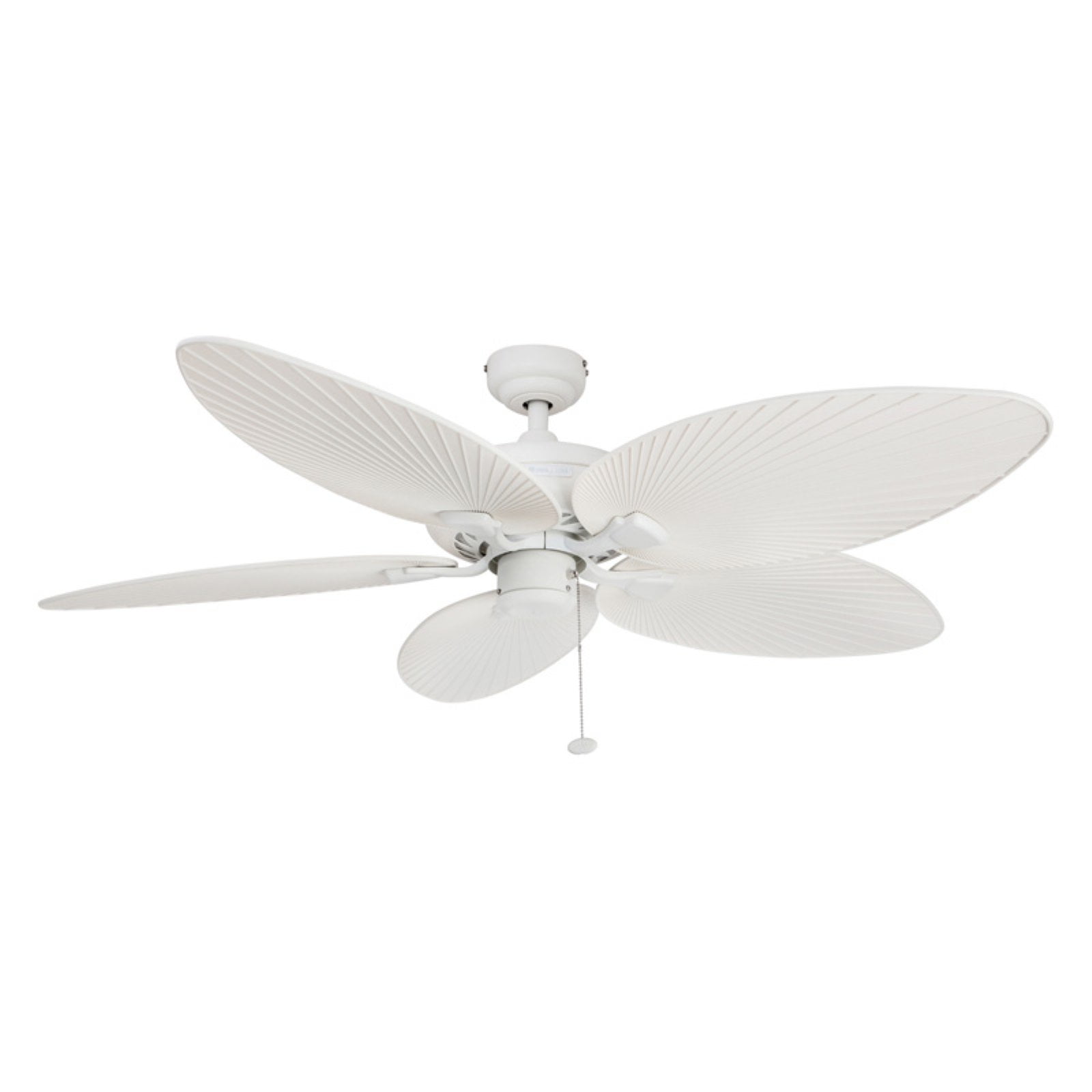 52-Inch White Palm Leaf Tropical Ceiling Fan with 5 Blades