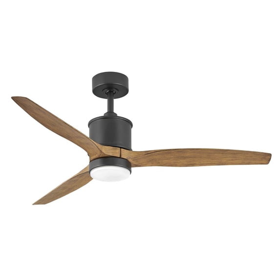 52 Inch 3 Blade Ceiling Fan With Light Kit-Matte Black Finish-Koa Blade Color Hinkley Lighting 900752Fmb-Lwd