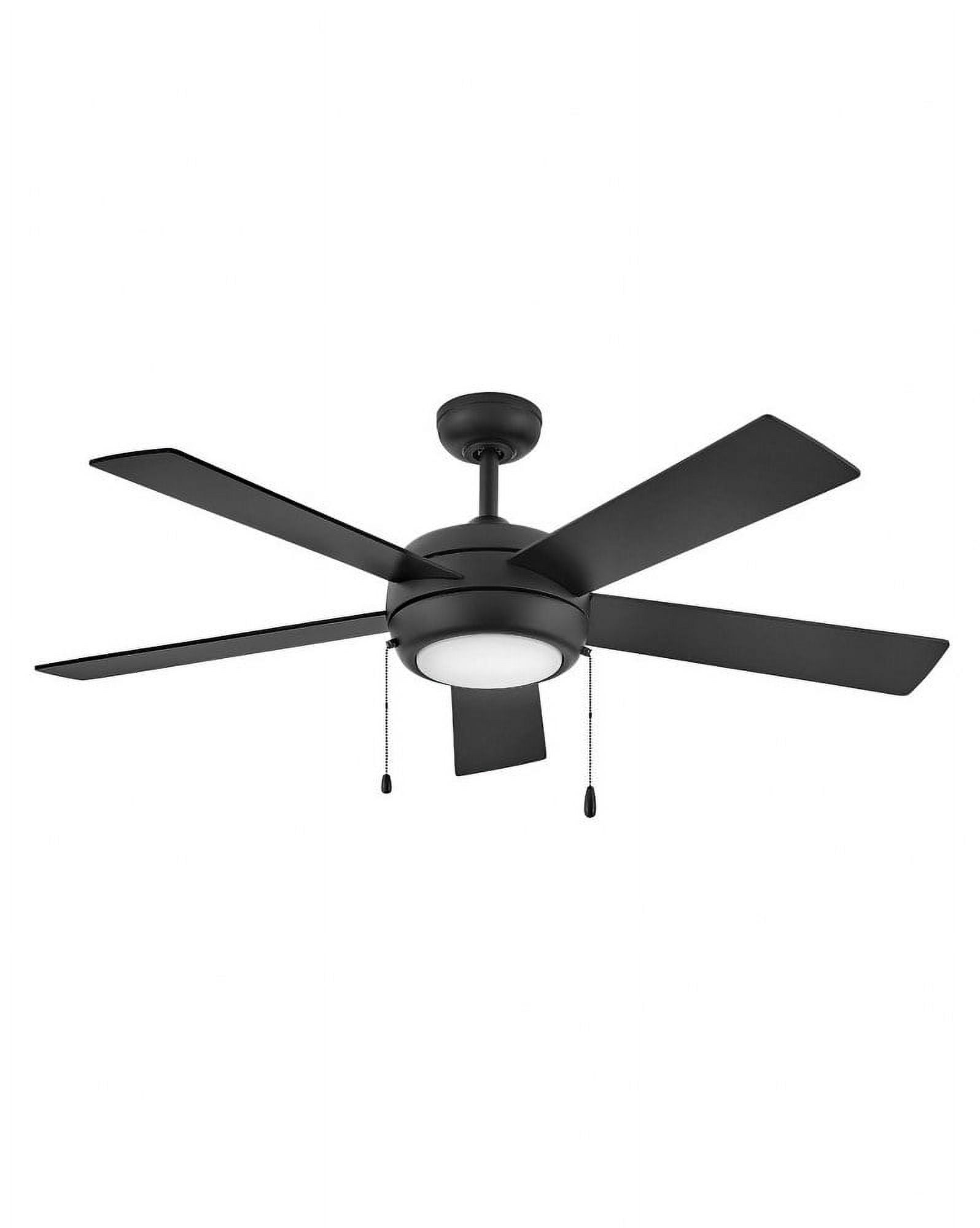 Matte Black 52'' LED Ceiling Fan with Reversible Wood Blades