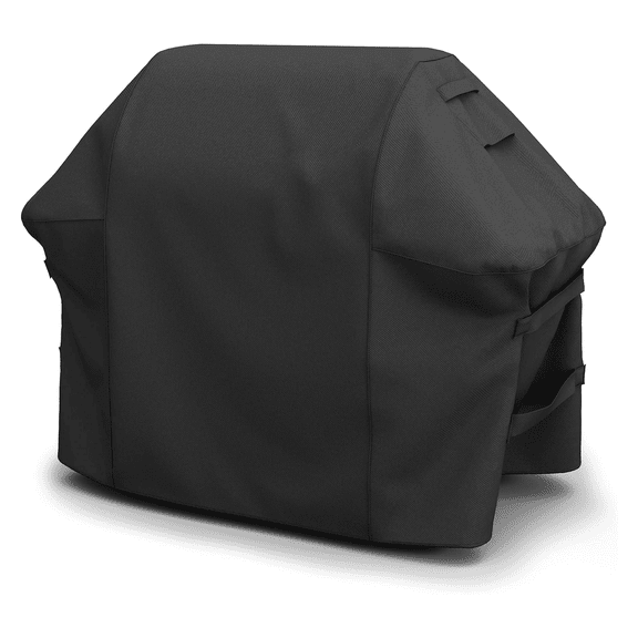 52-Inch Black Grill Cover, Compatible with Weber Spirit 200/300 Series and Spirit II 300, Includes Double Straps and Built-in Vents for Secure Fit, Durable and Waterproof
