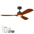 thumbnail image 1 of 52 Inch Black Lighting Wood Bedroom Patio Porch Smart Ceiling Fans with Lights Remote,Quiet DC Motor, 1 of 7