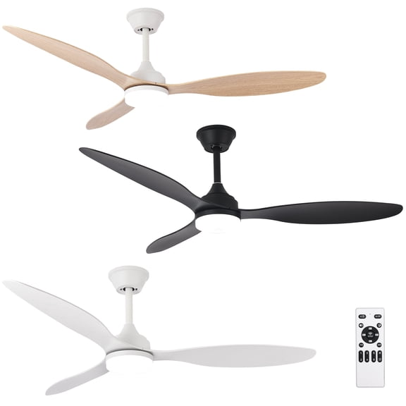 52 Inch Ceiling Fan with Lights 6 Speed High CFM Quiet DC Motor Modern Fan with Remote Control, 3 Blade Indoor Bedroom Living Room Ceiling Fan