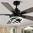 thumbnail image 1 of 52 Inch Chandelier Ceiling Fans with Lights Remote Control,6 Wind Speeds,3 Lighting Colors Optional,DC Motor,DIY Rings LED,Farmhouse Ceiling Fan for Living Room/Dining Room/Bedroom/Kitchen, 1 of 18