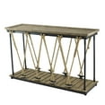 thumbnail image 1 of 52 Inch Console Table, Rustic Plank Top with Crossed Rope Design, Brown, 1 of 5