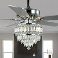 thumbnail image 1 of 52 Inch Crystal Chandelier Ceiling Fan Chrome Gorgeous Modern Reversible Ceiling Fan Light Fixture with Remote for Dining Room,Living Room,Bedroom, 1 of 9