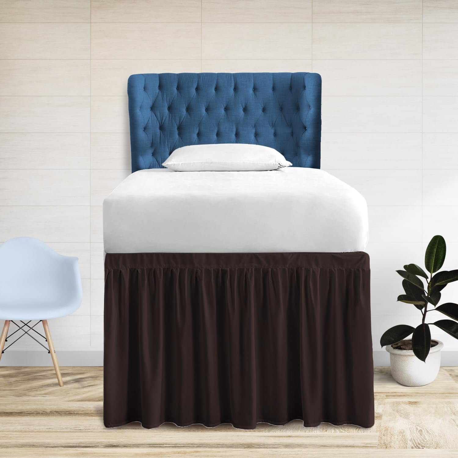 52 Inch Drop Length Dorm Room Bed Skirt Full XL Lightweight Ruffled