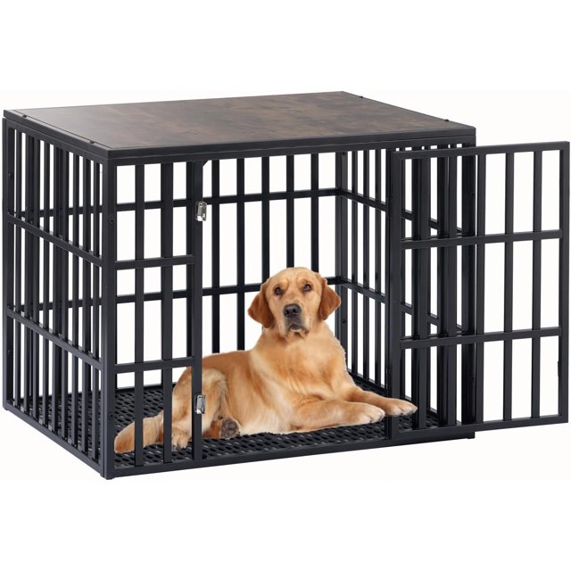 52 Inch Heavy Duty Indestructible XL Dog Crate Steel Escape Proof