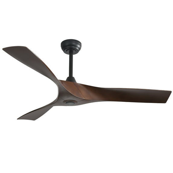 52 Inch Indoor/Outdoor Ceiling Fan Without Light, 3 ABS Blades, 6-Speed Reversible DC Motor - Quiet & Energy Efficient for Living Room, Bedroom, Patio - Black