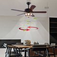 thumbnail image 1 of 52 Inch Indoor Simple Vintage LED Chandelier Ceiling Fan Light Wood Blades Blade, 1 of 18